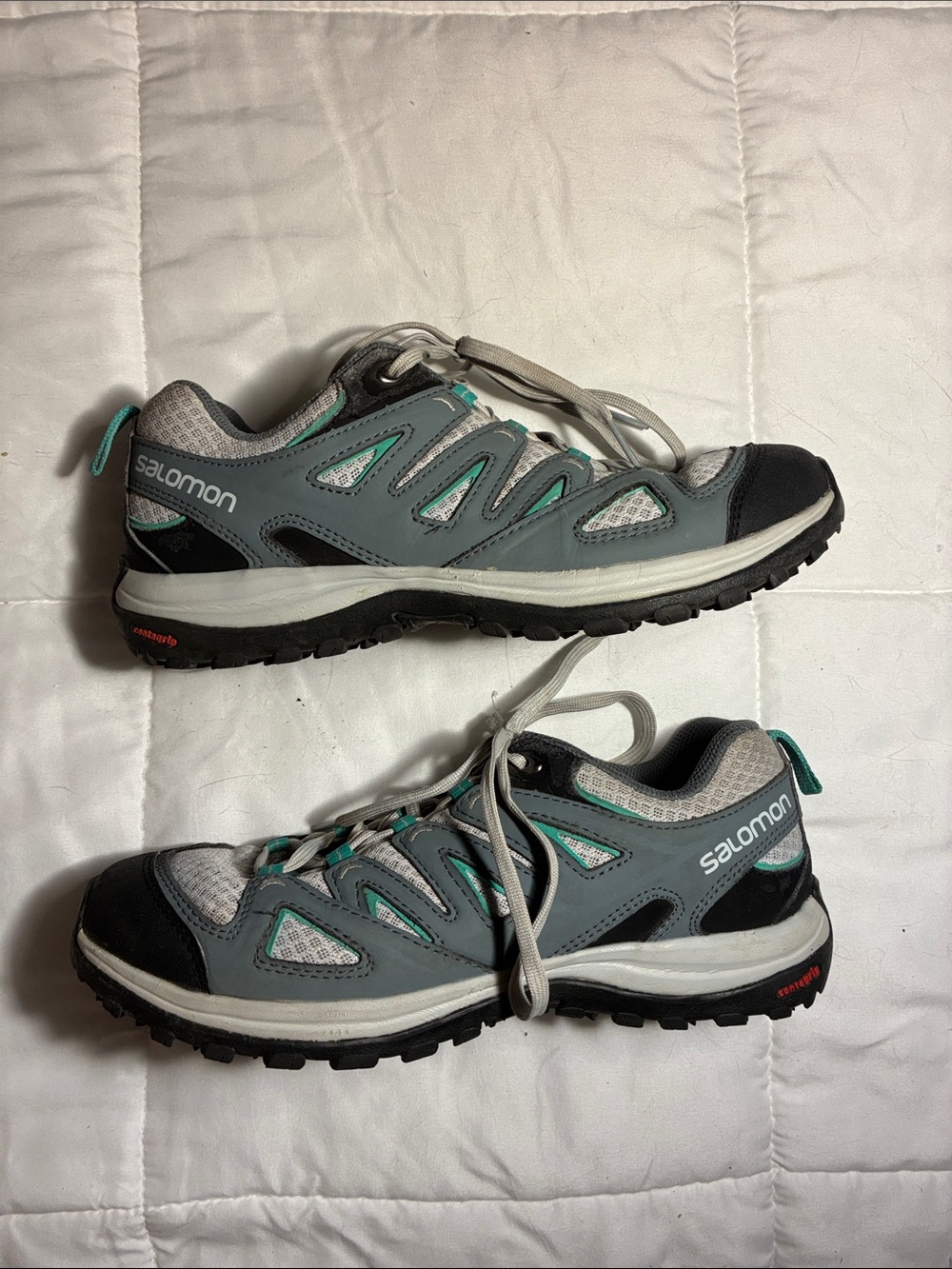 Salomon Ellipse 3 Aero Low Gray with Teal Accent Women's Trail Sneakers Size7.5